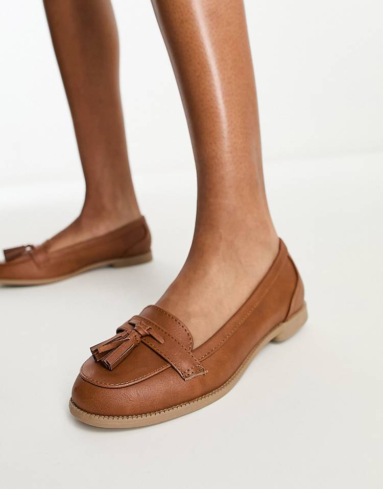 Lipsy tassel loafers in camel